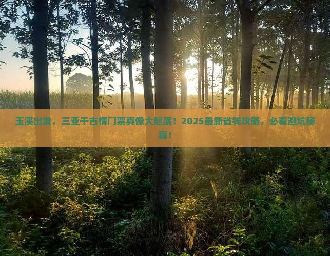 玉溪去三亚千古情门票