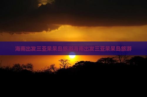 海南出发三亚呆呆岛旅游