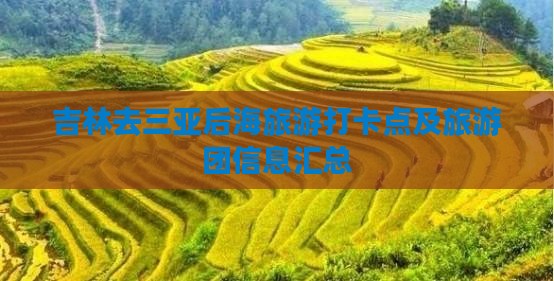 吉林去三亚后海旅游打卡点