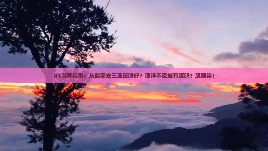 #1游客视角：从哈密去三亚玩啥好？海洋不夜城有趣吗？超期待！