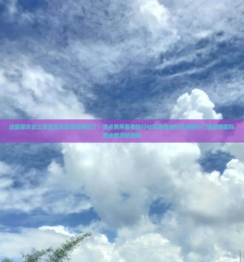 这篇肇庆去三亚亚龙湾旅游攻略够了！景点费用看看旅行社海南自由行导游旅行门票湖南国际营业部游玩指南