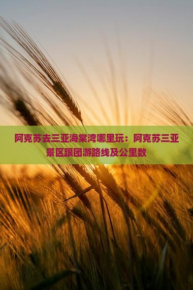 阿克苏去三亚海棠湾哪里玩：阿克苏三亚景区跟团游路线及公里数