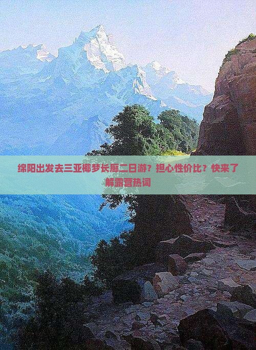 绵阳出发去三亚椰梦长廊二日游？担心性价比？快来了解露营热词