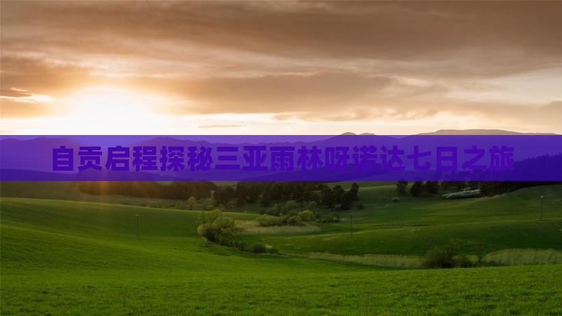 自贡启程探秘三亚雨林呀诺达七日之旅