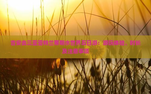 吉安去三亚亚特兰蒂斯水世界五日游：游玩体验、时长及注意事项