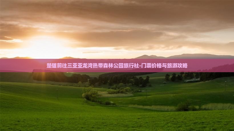 楚雄前往三亚亚龙湾热带森林公园旅行社-门票价格与旅游攻略