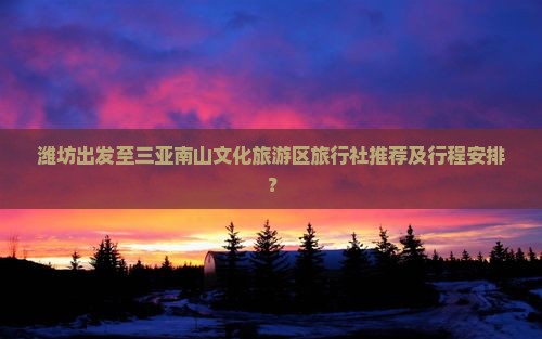 潍坊出发至三亚南山文化旅游区旅行社推荐及行程安排？