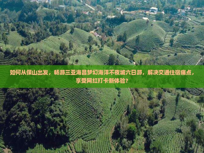 如何从保山出发，畅游三亚海昌梦幻海洋不夜城六日游，解决交通住宿痛点，享受网红打卡新体验？