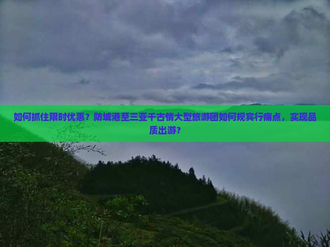 如何抓住限时优惠？防城港至三亚千古情大型旅游团如何规宾行痛点，实现品质出游？