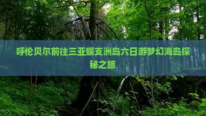 呼伦贝尔前往三亚蜈支洲岛六日游梦幻海岛探秘之旅