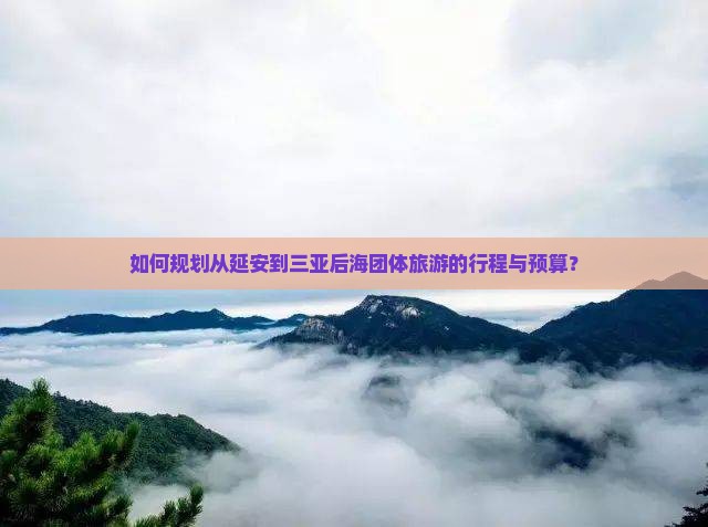 如何规划从延安到三亚后海团体旅游的行程与预算？