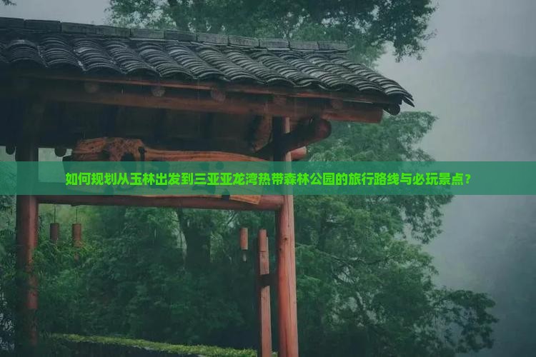 如何规划从玉林出发到三亚亚龙湾热带森林公园的旅行路线与必玩景点？