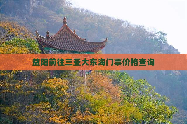 益阳前往三亚大东海门票价格查询