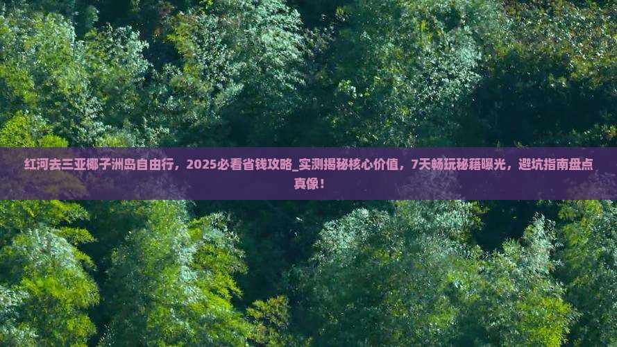 红河去三亚椰子洲岛自由行