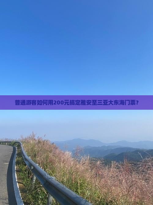 普通游客如何用200元搞定雅安至三亚大东海门票？