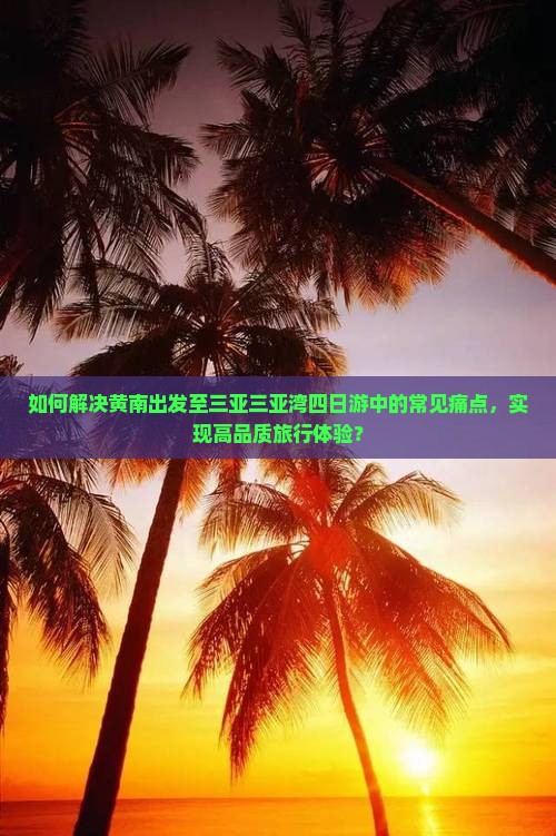 如何解决黄南出发至三亚三亚湾四日游中的常见痛点，实现高品质旅行体验？