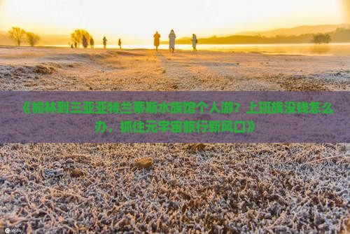 《榆林到三亚亚特兰蒂斯水族馆个人游？上班族没钱怎么办，抓住元宇宙旅行新风口》