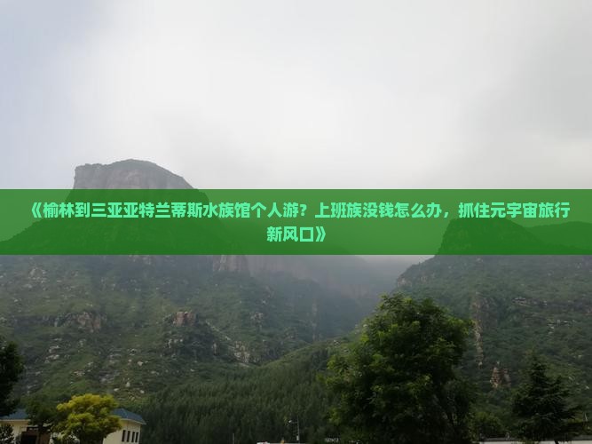 《榆林到三亚亚特兰蒂斯水族馆个人游？上班族没钱怎么办，抓住元宇宙旅行新风口》