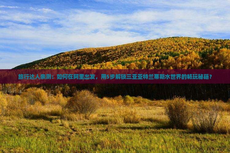 旅行达人亲测：如何在阿里出发，用5步解锁三亚亚特兰蒂斯水世界的畅玩秘籍？