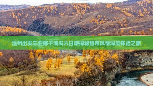温州出发三亚椰子洲岛六日游探秘热带风情深度体验之旅