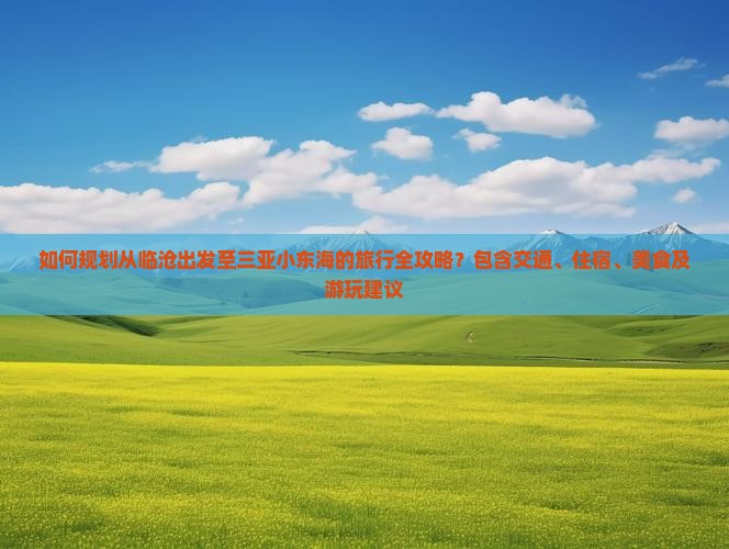 如何规划从临沧出发至三亚小东海的旅行全攻略？包含交通、住宿、美食及游玩建议