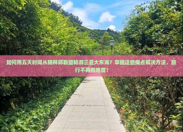 如何用五天时间从锡林郭勒盟畅游三亚大东海？掌握这些痛点解决方法，旅行不再有难度！