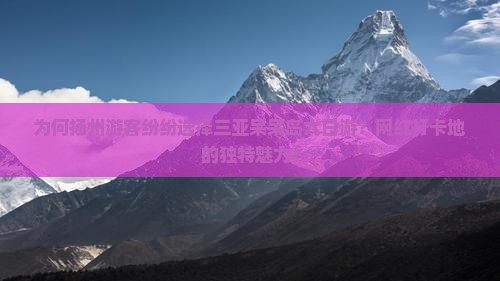 为何扬州游客纷纷选择三亚呆呆岛六日游？网红打卡地的独特魅力！