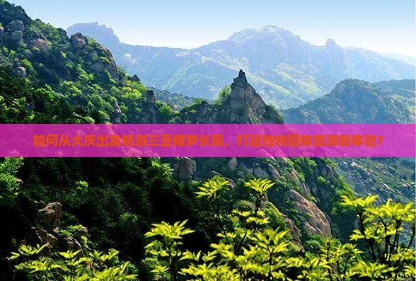 如何从大庆出发畅游三亚椰梦长廊，打造独特团体旅游新体验？