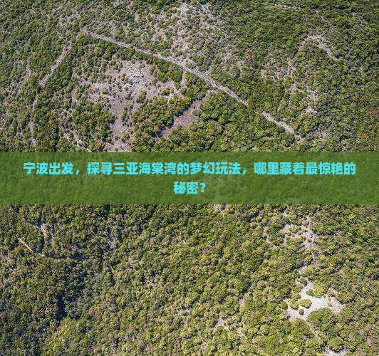 宁波出发，探寻三亚海棠湾的梦幻玩法，哪里藏着最惊艳的秘密？