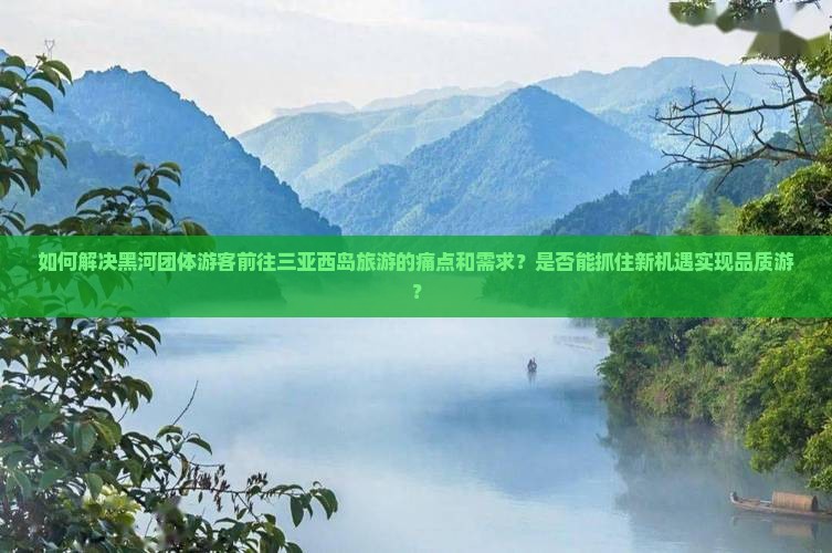 如何解决黑河团体游客前往三亚西岛旅游的痛点和需求？是否能抓住新机遇实现品质游？
