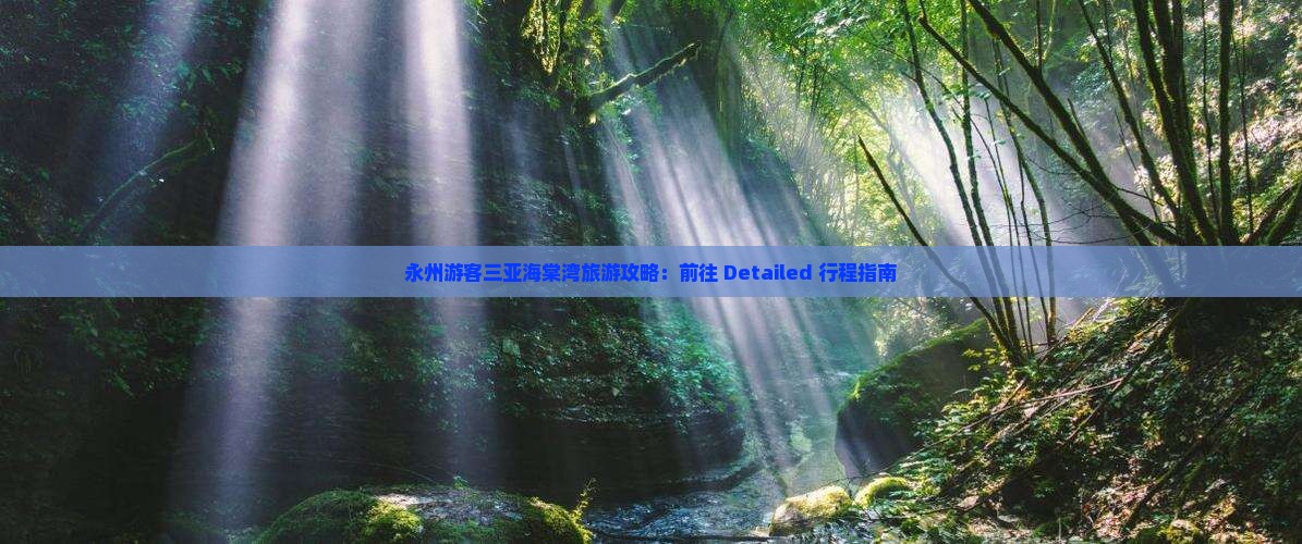永州游客三亚海棠湾旅游攻略：前往 Detailed 行程指南