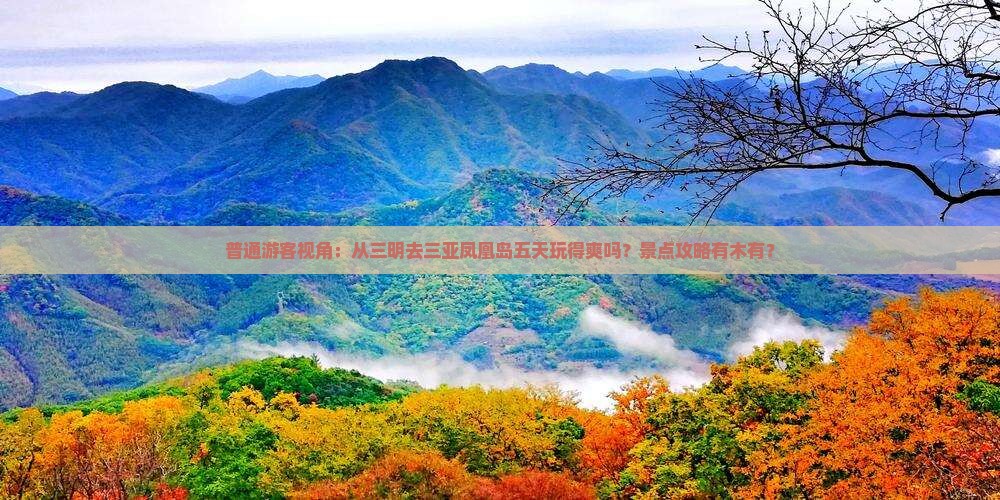 普通游客视角：从三明去三亚凤凰岛五天玩得爽吗？景点攻略有木有？
