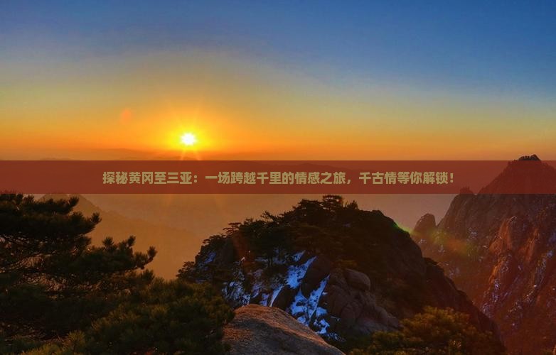 探秘黄冈至三亚：一场跨越千里的情感之旅，千古情等你解锁！