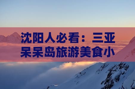 沈阳前往三亚呆呆岛旅游小吃