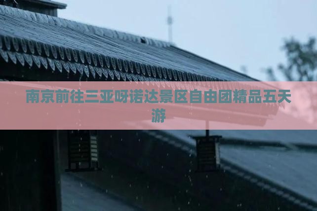 南京前往三亚呀诺达景区自由团