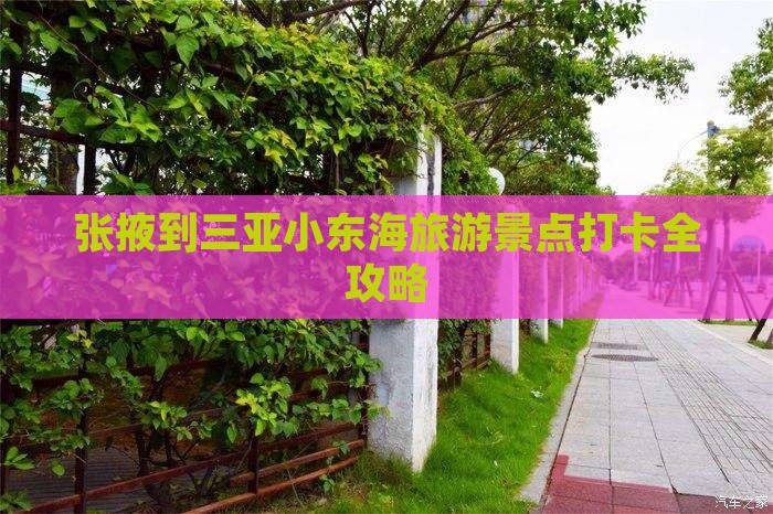 张掖去三亚小东海旅游打卡点