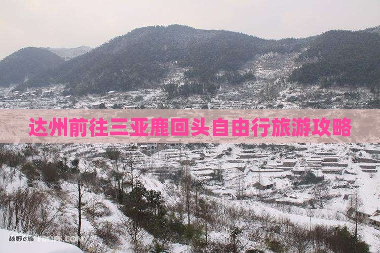 达州前往三亚鹿回头自由行