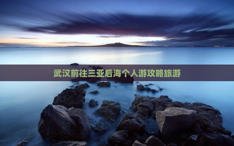武汉前往三亚后海个人游