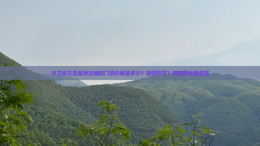 中卫去三亚崖洲古城的门票价格是多少？如何购买？有哪些优惠政部
