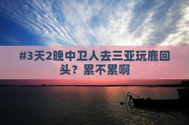 #3天2晚中卫人去三亚玩鹿回头？累不累啊