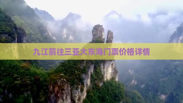 九江前往三亚大东海门票价格详情