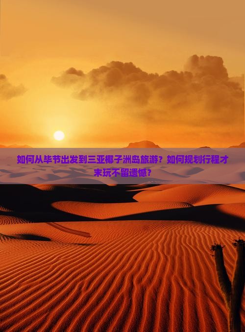 如何从毕节出发到三亚椰子洲岛旅游？如何规划行程才末玩不留遗憾？