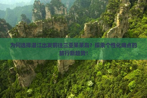 为何选择湛江出发前往三亚呆呆岛？探索个性化痛点的旅行新趋势！