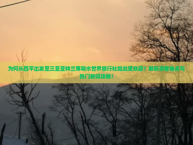 为何从四平出发至三亚亚特兰蒂斯水世界旅行社如此受欢迎？解析游客痛点与热门新词攻略！