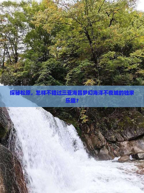 探秘松原，怎样不错过三亚海昌梦幻海洋不夜城的独家乐趣？