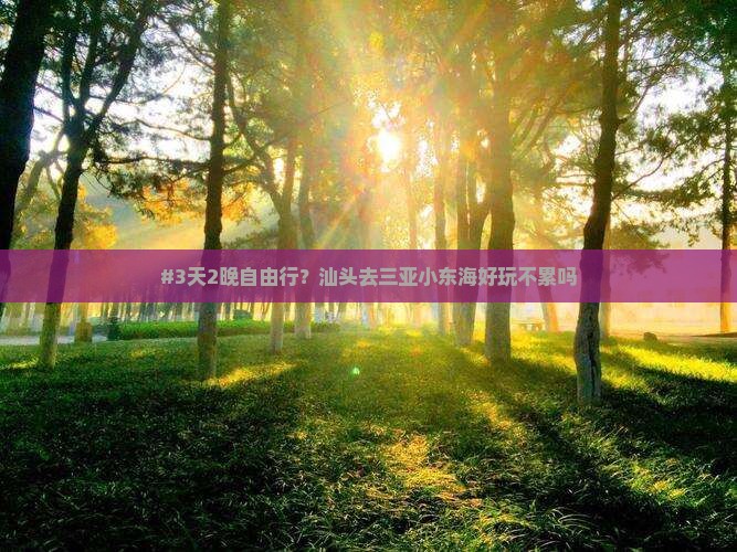 #3天2晚自由行？汕头去三亚小东海好玩不累吗