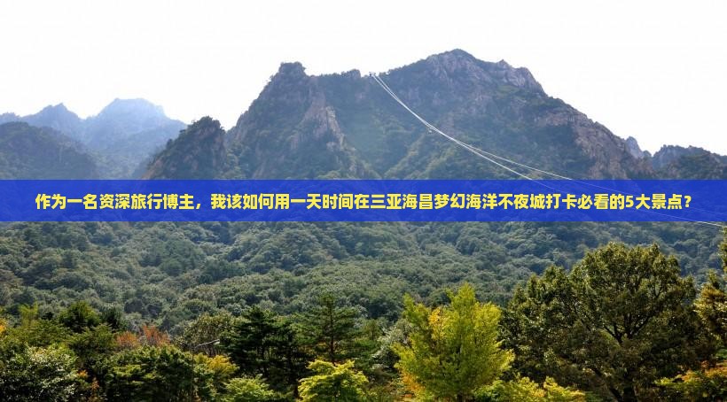 作为一名资深旅行博主，我该如何用一天时间在三亚海昌梦幻海洋不夜城打卡必看的5大景点？