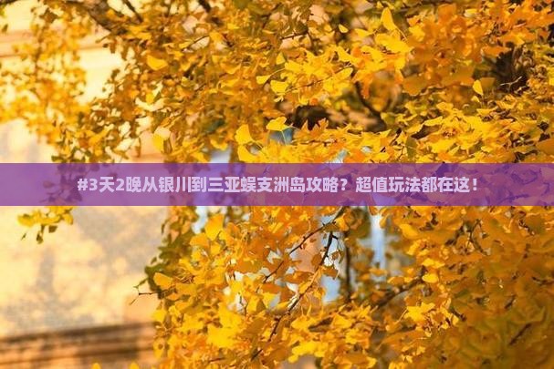 #3天2晚从银川到三亚蜈支洲岛攻略？超值玩法都在这！