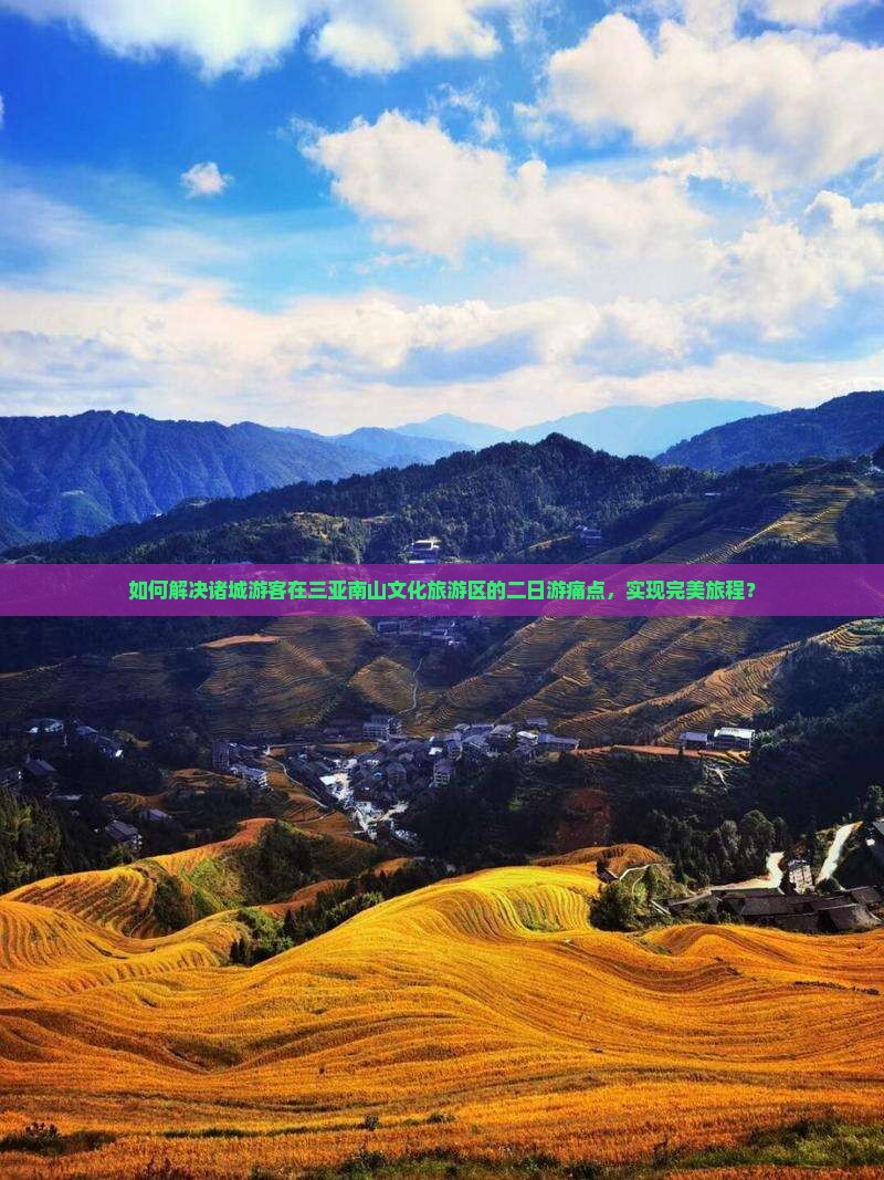 如何解决诸城游客在三亚南山文化旅游区的二日游痛点，实现完美旅程？