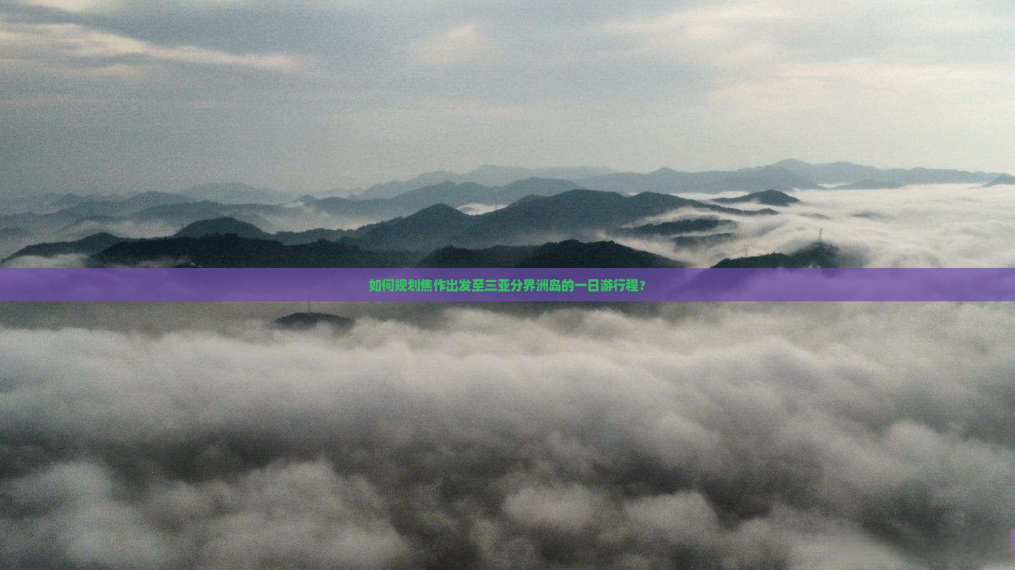 如何规划焦作出发至三亚分界洲岛的一日游行程？
